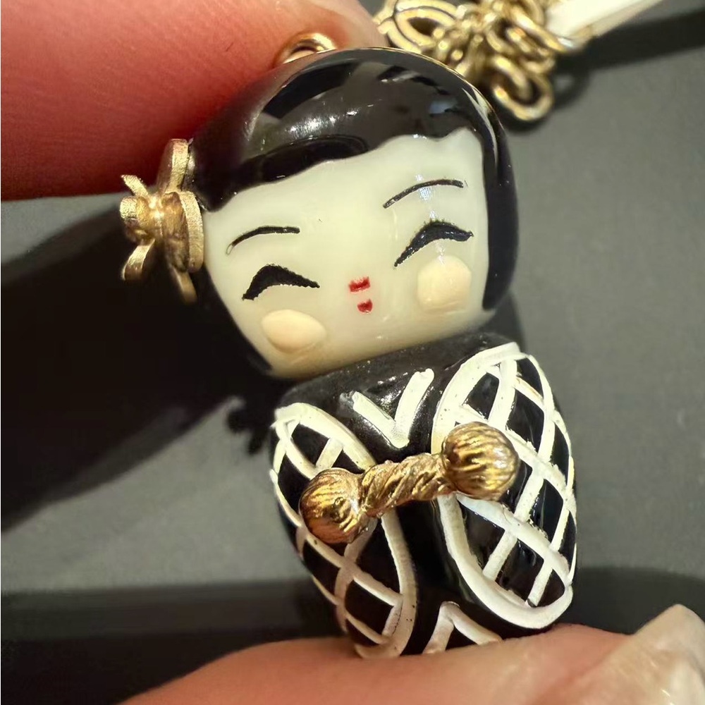 CHANEL Black and Gold China Shanghai Doll Necklace